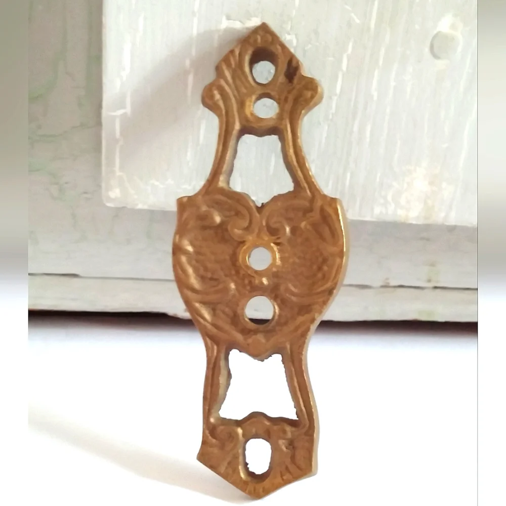 Vintage Home Decor Elegant Gold Tone Wall Accent, Found Object For Upcycle